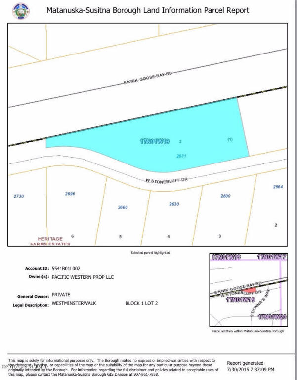 2631 W Stonebluff Drive, Wasilla, AK 99654