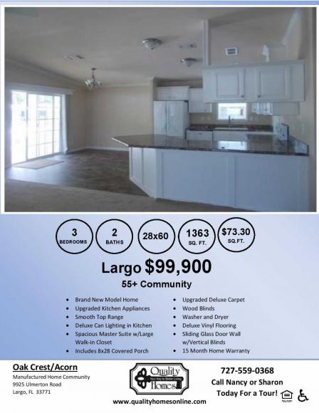 Oak Crest Mobile Home Park9925 Ulmerton Rd., #473 - COMING SOON!Largo, FL 33771