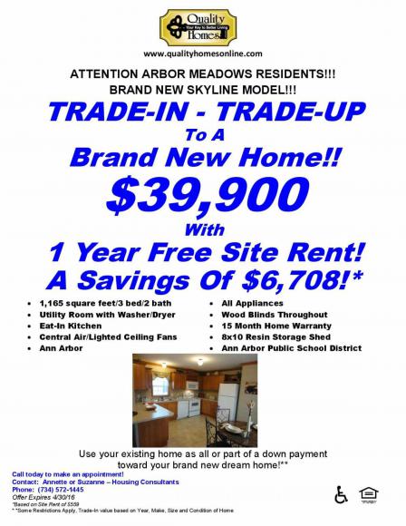 Arbor Meadows 5229 W. Michigan Ave., Site #51Ypsilanti, MI 48197
