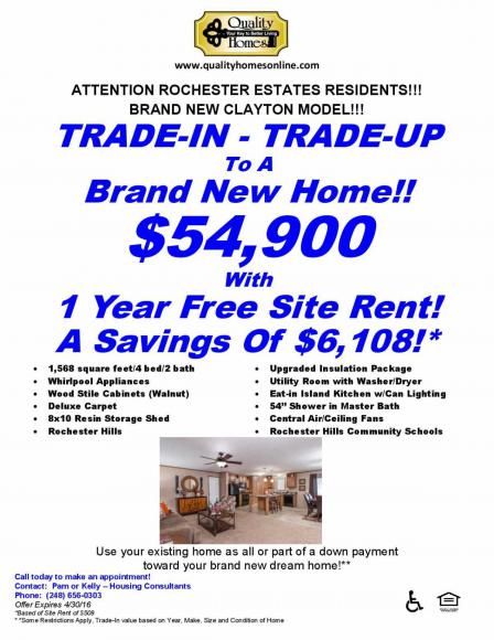 Rochester Estates 154 Fontainbleau or 355 Tourangeau - COMING SOON!Rochester Hills, MI 48307
