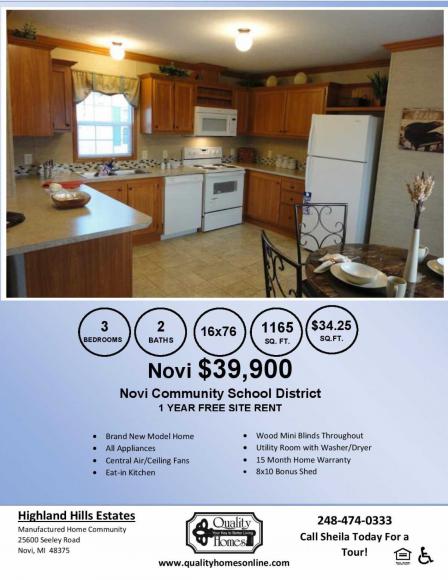 Highland Hills 40332 WashingtonNovi, MI 48375
