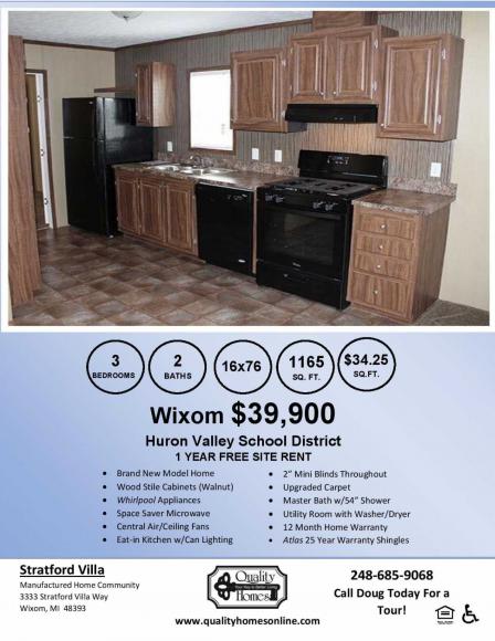 Stratford Villa 2235 EvergreenWixom, MI 48393