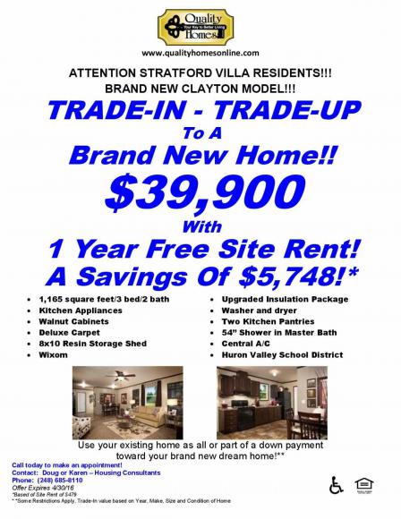 Stratford Villa 2235 EvergreenWixom, MI 48393