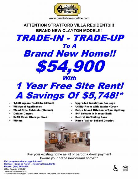 Stratford Villa 2513 Bell or 2317 Evergreen - COMING SOON!Wixom, MI 48393