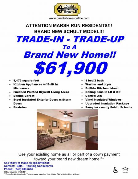 Marsh Run 11742 Thomas St., #435Bealeton, VA 22712