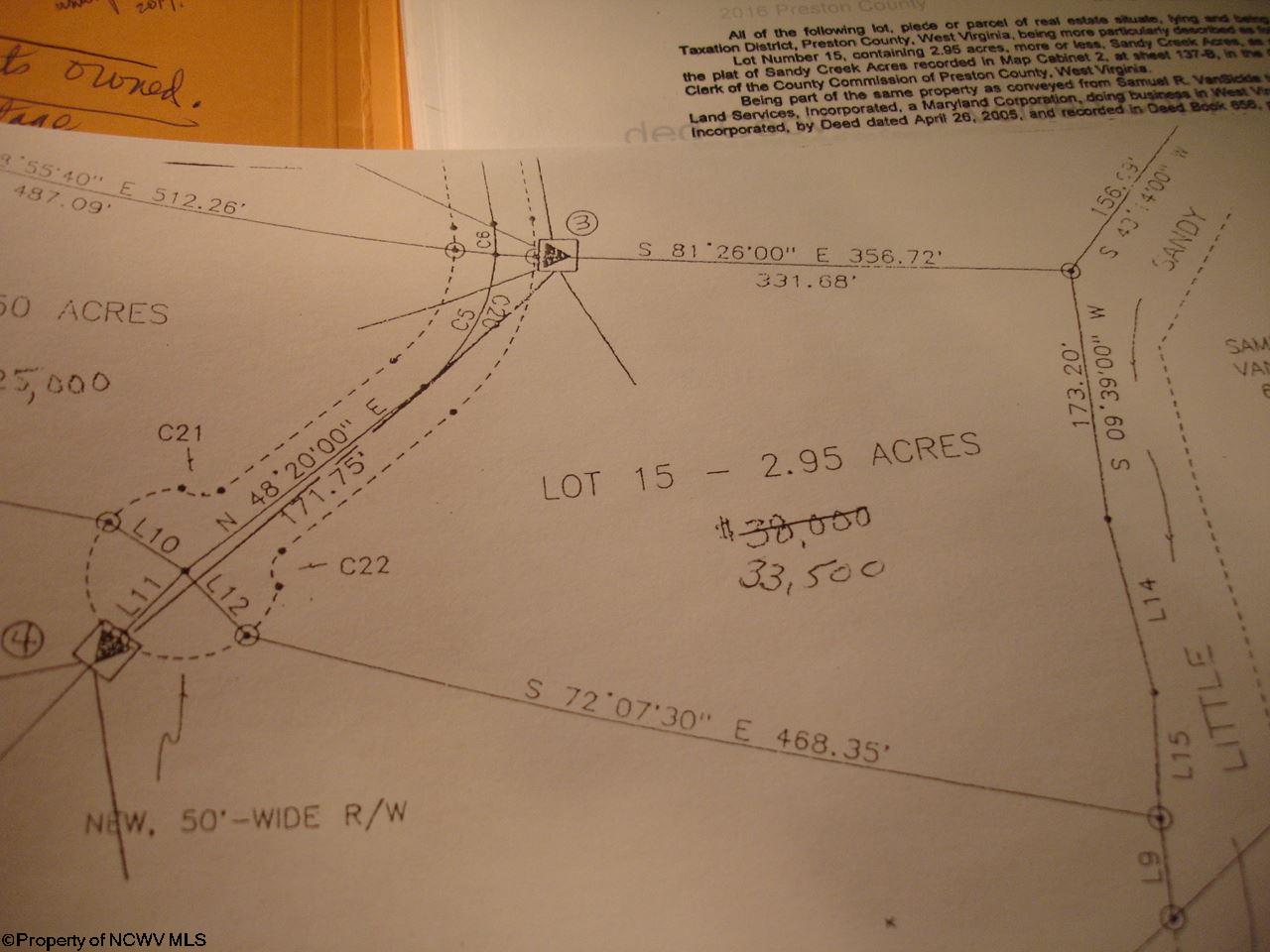 Lot 15 Sandy Creek Acres Dr Drive, Bruceton Mills, WV 26525