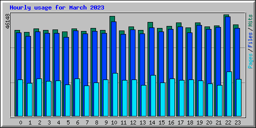 Hourly usage for March 2023